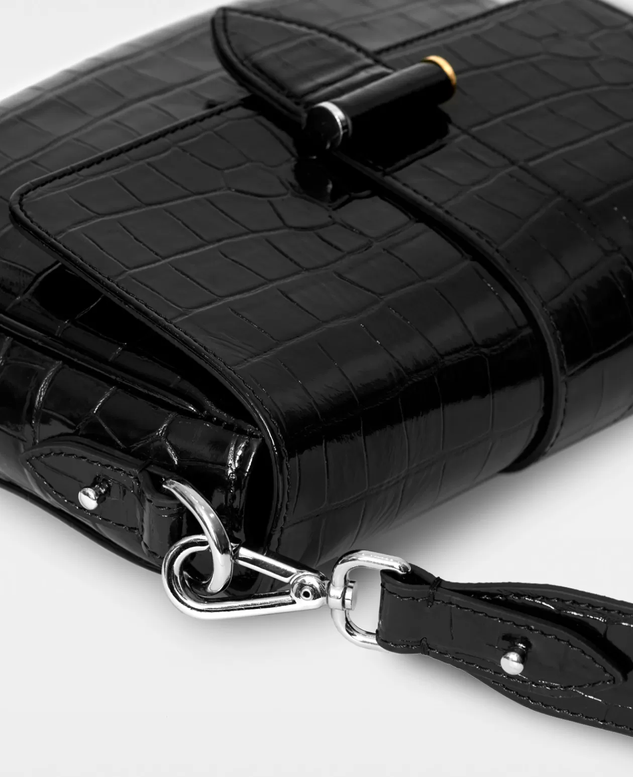 Decadent Copenhagen Crossbody<Nicky Croco Black